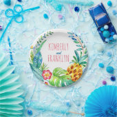 ananas palmen tropisch strand feest papieren bordje (Feest)