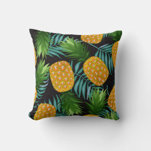 Ananas Palms Zwart Tapestry Kussen