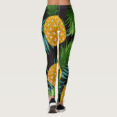 Ananas Palms Zwart Tapestry Leggings (Achterkant)