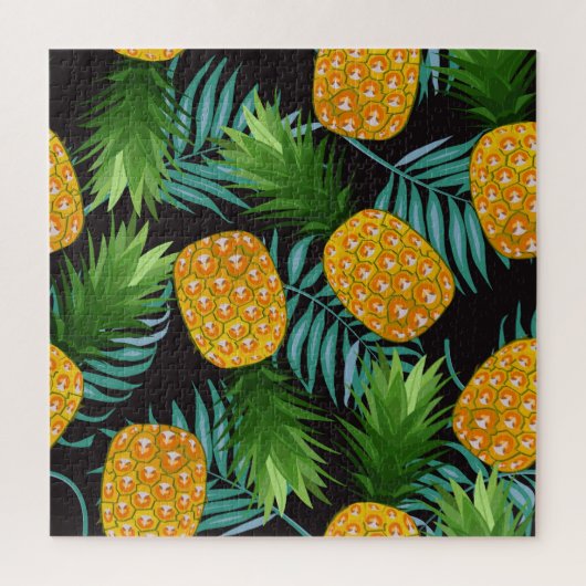 Ananas Palms Zwart Tapestry Legpuzzel (Verticaal)