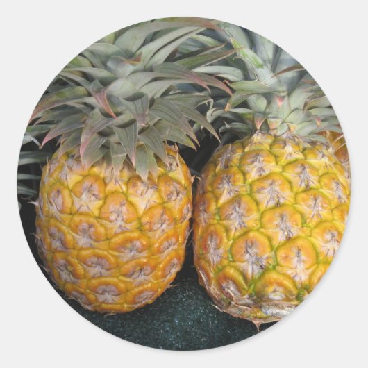 ananas Paradise Ronde Sticker (Voorkant)