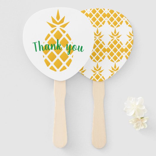 Ananas partij gunsten - hand fans handwaaier (Voorkant en achterkant)