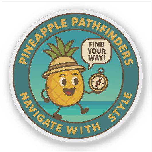 Ananas Pathfinders navigeren met stijl Sticker (Voorkant)