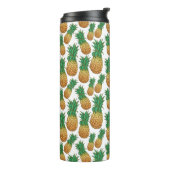 Ananas Patroon aangepaste monogram tumbler Thermosbeker (Gedraaid links)
