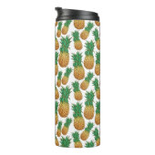 Ananas Patroon aangepaste monogram tumbler Thermosbeker (Geroteerd rechts)
