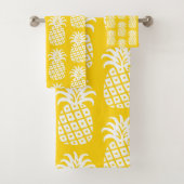 Ananas Patroon Geel & Wit Bad Handdoek (Insitu)