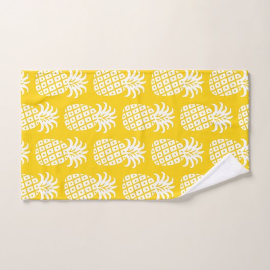 Ananas Patroon Geel & Wit Bad Handdoek (Handdoek)