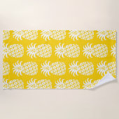 Ananas Patroon Geel & Wit Strandlaken (Voorkant)