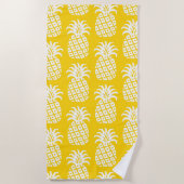 Ananas Patroon Geel & Wit Strandlaken (Voorkant)