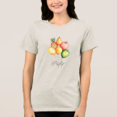 Ananas Peer Vruchten Ballon Tri-Blend Shirt (Voorkant)