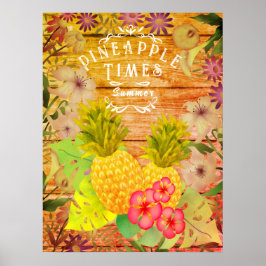 Ananas Pine Floral Poster