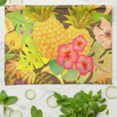 Ananas Pine Floral Theedoek (Gevouwen)