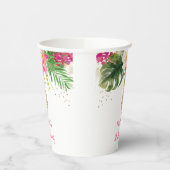 Ananas Pink Gold Floral Birthday Papieren Bekers (Links)