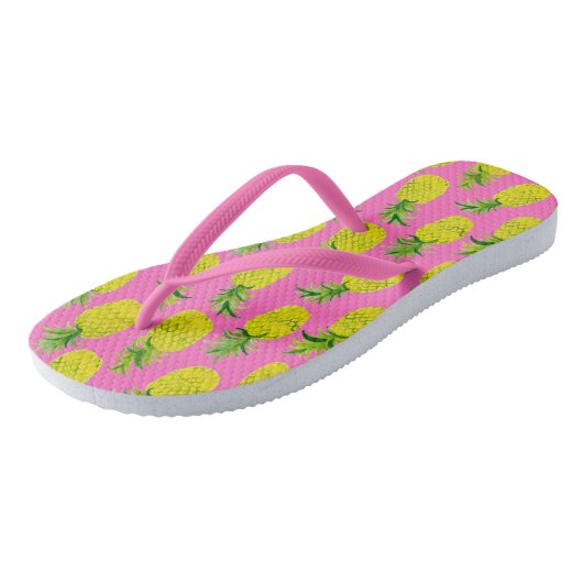 Ananas Pink Teenslippers (Schuin)