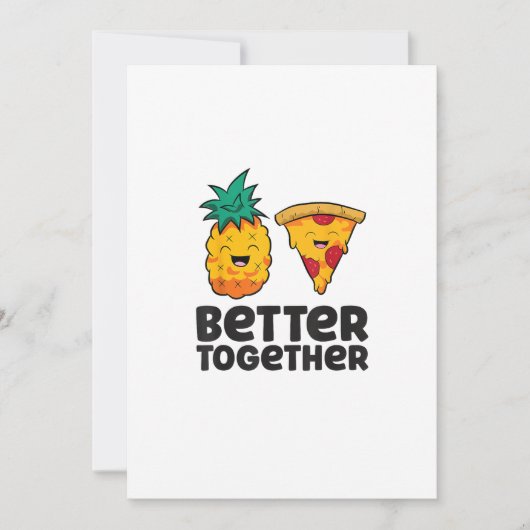 Ananas Pizza Better Together Modern Grafisch Ontwe Feestdagenkaart (Voorkant)