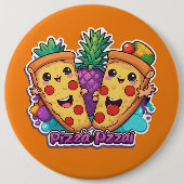 Ananas Pizza Grappig Ronde Button 6,0 Cm (Voorkant)