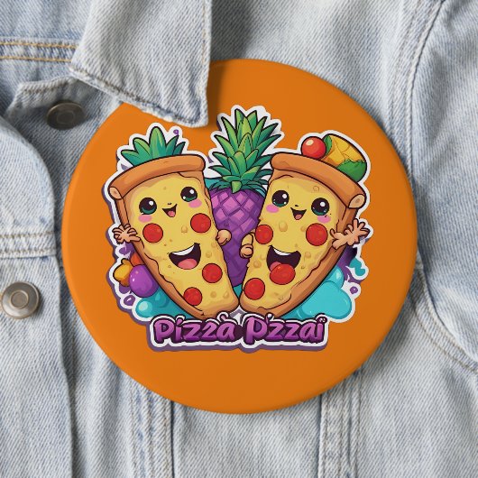 Ananas Pizza Grappig Ronde Button 6,0 Cm (In situ)