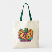 Ananas Pizza Grappig Tote Bag (Achterkant)