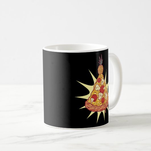 Ananas Pizza Kerstboom Koffiemok (Voorkant rechts)