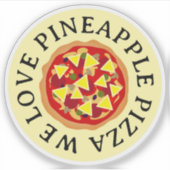 Ananas pizza liefhebber vinyl stickers (Voorkant)