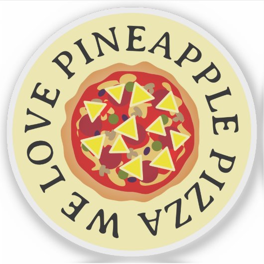Ananas pizza liefhebber vinyl stickers (Voorkant)