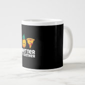 Ananas Pizza Samen Beter Leuke Voedsel Ontwerp Grote Koffiekop (Voorkant rechts)
