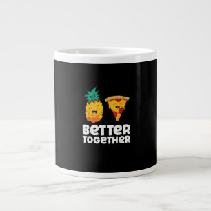 Ananas Pizza Samen Beter Leuke Voedsel Ontwerp Grote Koffiekop