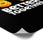 Ananas Pizza Samen Beter Leuke Voedsel Ontwerp Poster (Hoek)