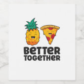 Ananas Pizza Samen Beter Modern Grafisch Ontwerp Wijn Etiket (Enkel label)