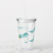 Ananas Plant Blad Patroon Naam  Monogram   Acryl Drinkbeker (Links)