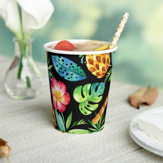 Ananas Plumeria Palm Tree Tropische Papier Cups Papieren Bekers (Insitu)