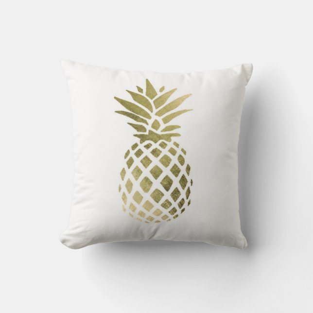 Ananas Polyester Sierkussen 16 x 16 inch (Voorkant)