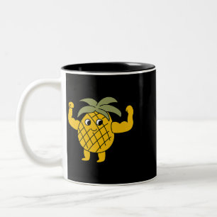 Ananas Posing Bodybuilding Gym Powerlifter Tweekleurige Koffiemok