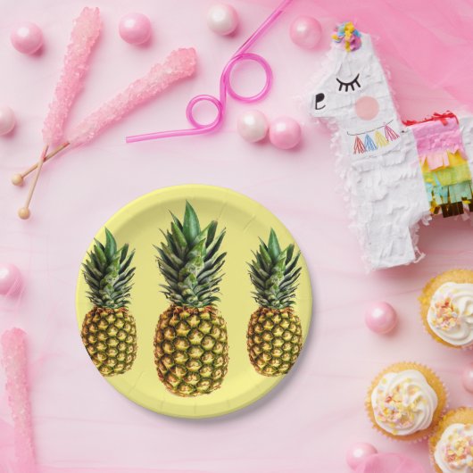 Ananas print wegwerp papier partij borden papieren bordje (Feest)