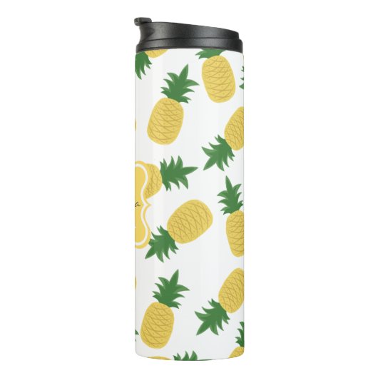 ananas printmonogram | Thermische getumbler Thermosbeker (Geroteerd rechts)