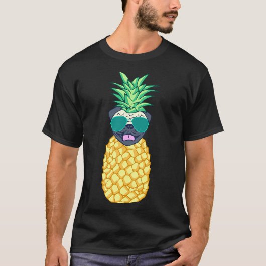 ananas pug 192 t-shirt (Voorkant)
