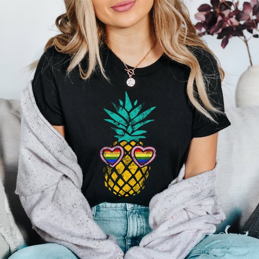  Ananas Rainbow Pride Flag Zonnebril T-shirt