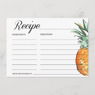 ananas Recipe Card Informatiekaartje