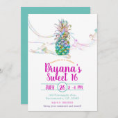 Ananas Regenboog Kleur Splash Sweet 16 Party Kaart (Voorkant / Achterkant)