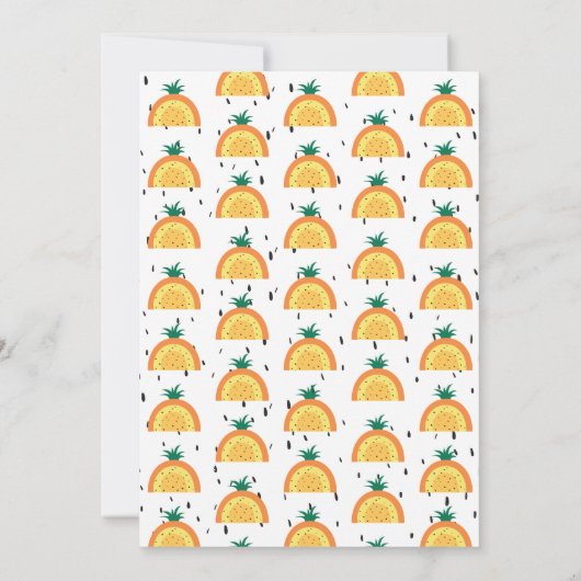 Ananas regenboog, zoet om één, 1ste verjaardag te kaart (Achterkant)