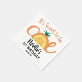 Ananas regenboog, zoet om één, 1ste verjaardag te servet (Hoek)