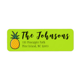 Ananas Retouradreslabel Tropisch Tiki Etiket