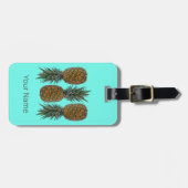 Ananas Retro Veganistisch en Vegetarisch  Fruit Bagagelabel (Voorkant horizontaal)