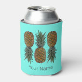 Ananas Retro Veganistisch en Vegetarisch  Fruit Blikjeskoeler (Blikje Voorkant)