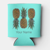 Ananas Retro Veganistisch en Vegetarisch  Fruit Blikjeskoeler (Voorkant)