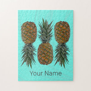 Ananas Retro Veganistisch en Vegetarisch Fruit Legpuzzel