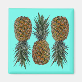 Ananas Retro Veganistisch en Vegetarisch  Fruit Magneet