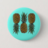 Ananas Retro Veganistisch en Vegetarisch Fruit Ronde Button 5,7 Cm (Voorkant)