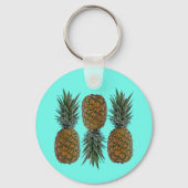 Ananas Retro Veganistisch en Vegetarisch  Fruit Sleutelhanger (Voorkant)