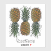 Ananas Retro Veganistisch en Vegetarisch Fruit Sticker (Vel)